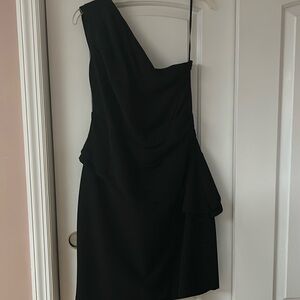Ralph Lauren one shoulder asymmetrical peplum style dress